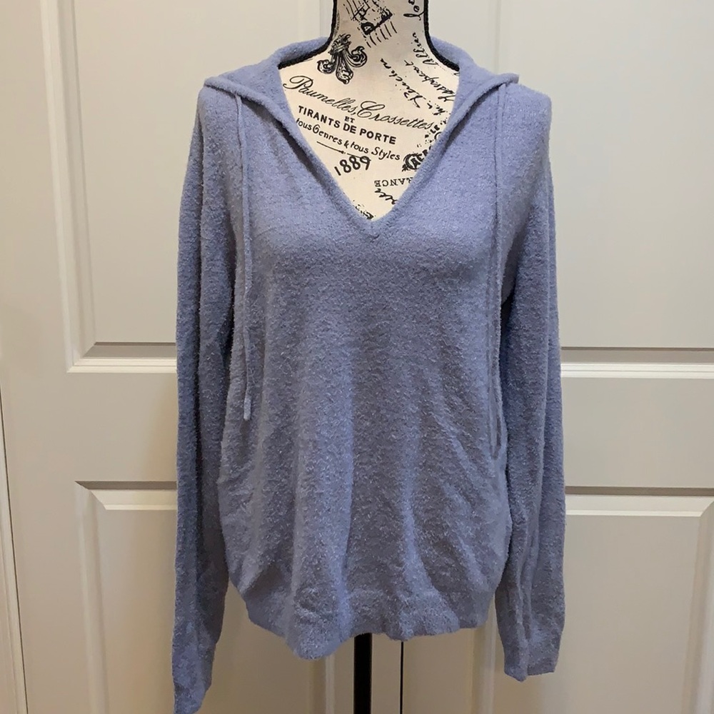NEW RACHEL ZOE SUPER SOFT Lavender Blue Sweater Hoodie Small Buttery Soft!!
